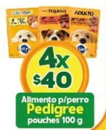 Alimento p/perro Pedigree pouches 100 g x 4