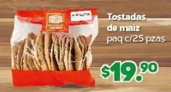 Tostadas de maíz paq c/25 pzas