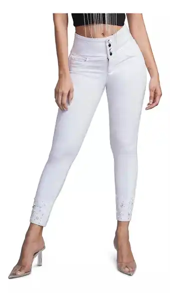 Mercado Libre Jeans dama seven colombiano push up cintura alta blanco oferta