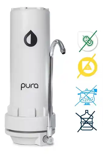 Filtro purificador de agua pura alto rendimiento cloro bact color blanco