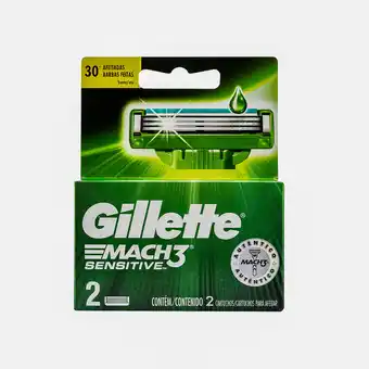 Farmacias YZA Gillette mach3 sensitive cartuchos para afeitar 2 pzas oferta