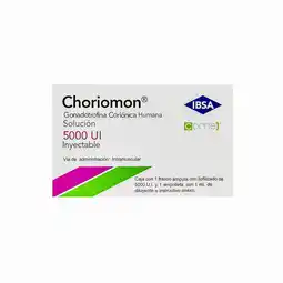 Farmacias YZA Choriomon frasco ampu 5000ui 1 amp x 3ml oferta