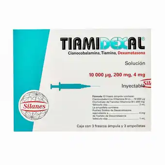 Farmacias YZA Tiamidexal frasco ampula 3 amp x 3ml oferta