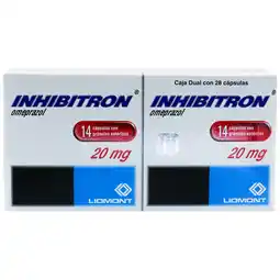 Farmacias YZA Inhibitron dual 20mg 14 caps oferta