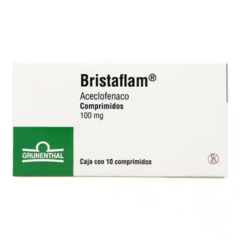 Farmacias YZA Bristaflam 100mg 10 tabs oferta
