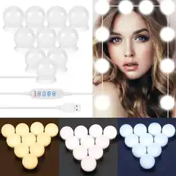 Mercado Libre Luces para espejo maquillaje 10 bombillas led,3 colores oferta