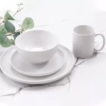 Mercado Libre Vajilla blanca crown baccara 16 piezas porcelana oferta