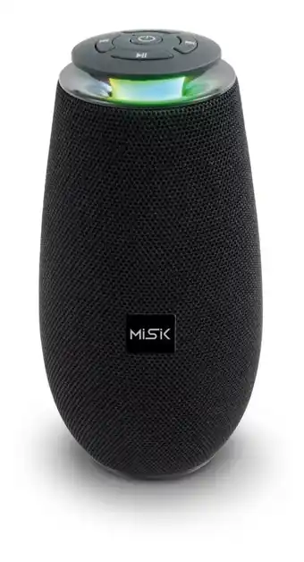 Mercado Libre Misik - bocina bluetooth portatil - luces led - usb, sd y fm color negro oferta