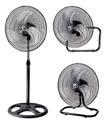 Ventilador industrial 3 en 1 de pie pared piso casa oficina diámetro 45 cm