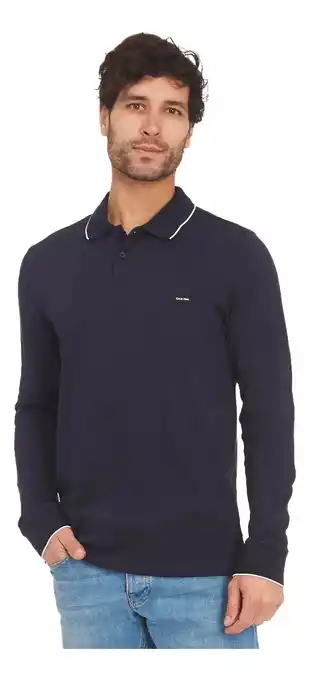 Mercado Libre Playera polo calvin klein con logo estampado para hombre oferta