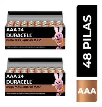 Mercado Libre Duracell pilas aaa alcalinas, larga duración 1.5v, 48 pilas oferta