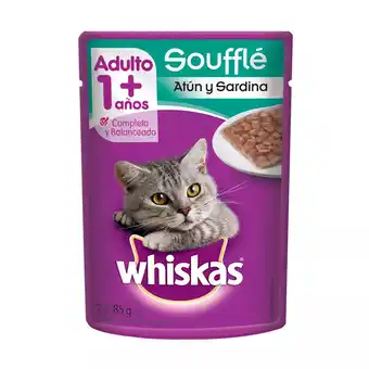 Mercado Libre Alimento húmedo para gatos whiskas soufflé atún y sardinas 85g oferta