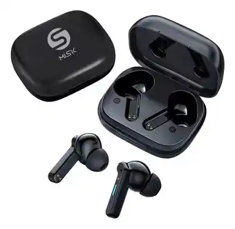 Mercado Libre Misik - audifonos bluetooth cancelacion de ruido - con base color negro oferta