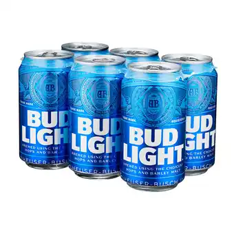 Cerveza lata light bud light 6.0 - pack