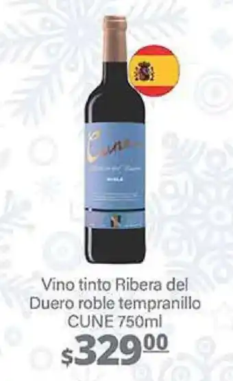 La Comer Vino tinto Ribera del Duero roble tempranillo CUNE 750ml oferta