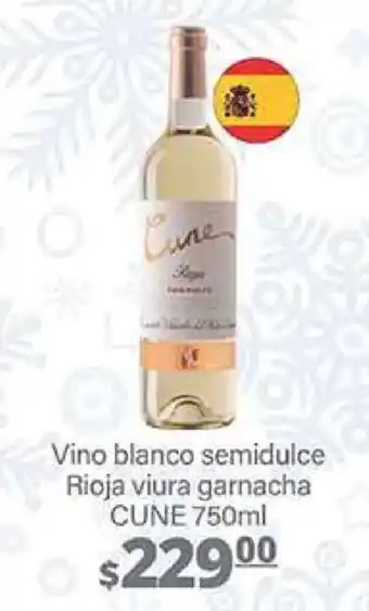 La Comer Vino blanco semidulce Rioja viura garnacha CUNE 750ml oferta
