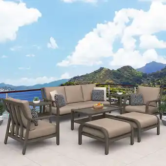 Costco ATLeisure sala para exterior Catalina de 8 piezas, Beige oferta