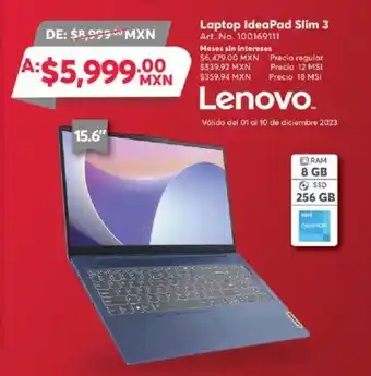 Office Depot Lenovo Laptop IdeaPad Slim 3 oferta