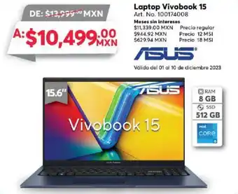 Office Depot ASUS Laptop Vivobook 15 oferta