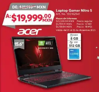 Office Depot acer Laptop Gamer Nitro 5 oferta