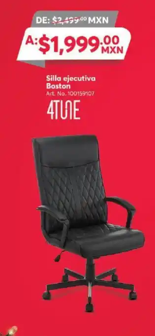 Office Depot 4TUNE Silla ejecutiva Boston oferta