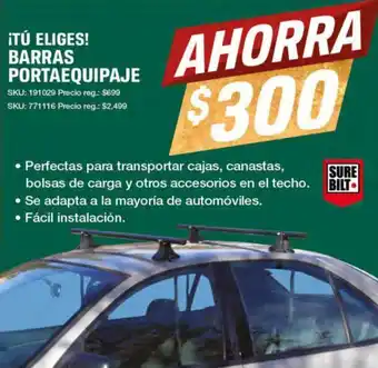 AutoZone SURE BILT BARRAS PORTAEQUIPAJE oferta