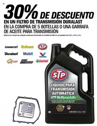 AutoZone EN UN FILTRO DE TRANSMISIÓN DURALAST oferta