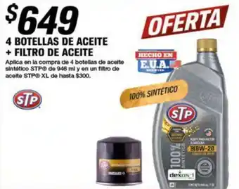 AutoZone 4 BOTELLAS DE ACEITE + FILTRO DE ACEITE oferta