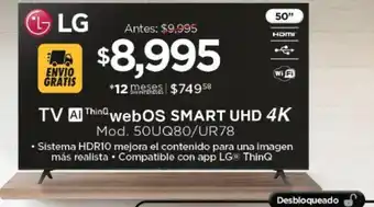 LG SMART TV UHD 4K Mod. 50UQ80/UR78