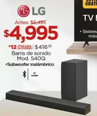 Chedraui LG Barra de sonido Mod. S40Q oferta