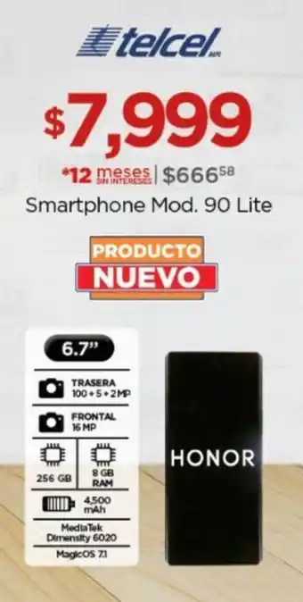 Chedraui HONOR Smartphone Mod. 90 Lite oferta
