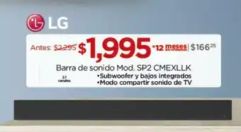 Chedraui LG Barra de sonido Mod. SP2 CMEXLLK oferta