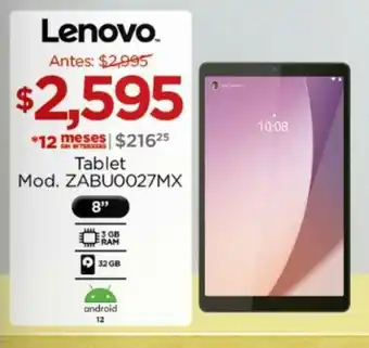 Chedraui Lenovo Tablet Mod. ZABU0027MX oferta