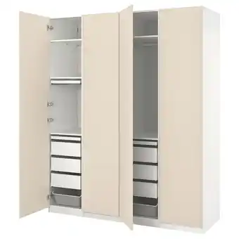 IKEA Pax / reinsvoll combinación de clóset, blanco/beige grisáceo, 200x60x236 cm oferta