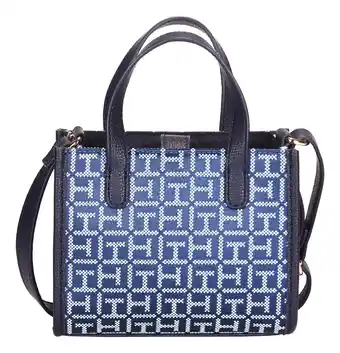 Mercado Libre Bolsa bandolera tommy hilfiger con logo para mujer acabado de los herrajes dorado color azul marino color de la correa de hom oferta