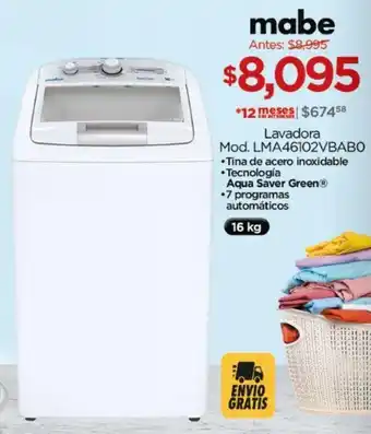 Chedraui mabe Lavadora Mod. LMA46102VBABO oferta