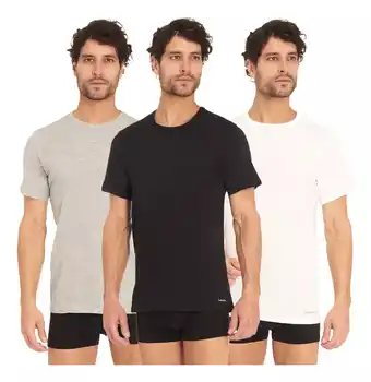 Mercado Libre Pack x 3 playeras calvin klein con logo para hombre oferta