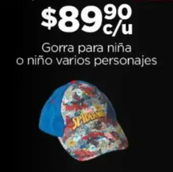 Chedraui Gorra para niña o niño varios personajes oferta