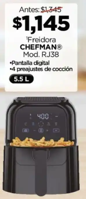 Chedraui Freidora CHEFMAN Mod. RJ38 oferta