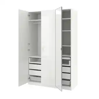 IKEA Pax / fardal/åheim combinación de clóset, blanco/alto brillo/blanco espejo, 150x60x236 cm oferta