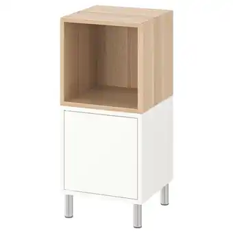 IKEA Eket combinación de gabinete con patas, blanco/efecto roble tinte blanco, 35x35x80 cm oferta