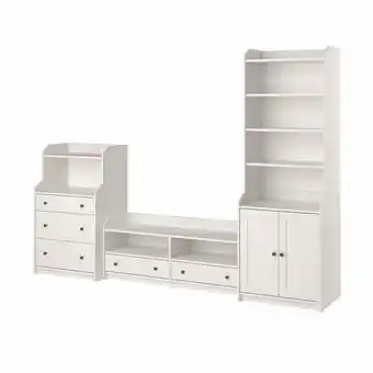 IKEA Hauga mueble de tv con almacenaje, blanco, 277x46x199 cm oferta