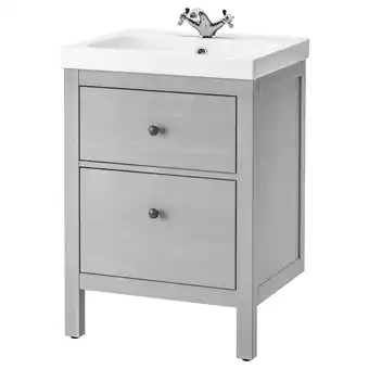 IKEA Hemnes / odensvik mueble de lavabo con 2 cajones, gris/runskär grifo, 63x49x89 cm oferta