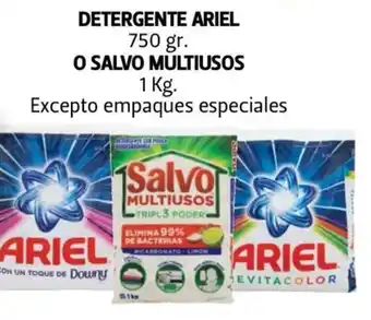 Farmacias Guadalajara DETERGENTE ARIEL 750 gr. O SALVO MULTIUSOS 1 Kg. oferta