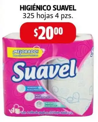 Farmacias Guadalajara HIGIÉNICO SUAVEL 325 hojas 4 pzs. oferta