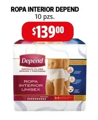 Farmacias Guadalajara ROPA INTERIOR DEPEND 10 pzs. oferta