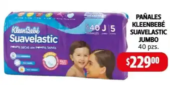 Farmacias Guadalajara PAÑALES KLEENBEBÉ SUAVELASTIC JUMBO 40 pzs. oferta