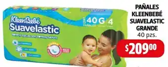 Farmacias Guadalajara PAÑALES KLEENBEBÉ SUAVELASTIC GRANDE 40 pzs. oferta