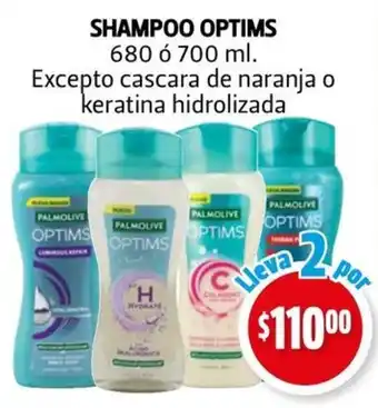 Farmacias Guadalajara SHAMPOO OPTIMS 680 ó 700 ml. Excepto cascara de naranja o keratina hidrolizada, lleva 2 por oferta