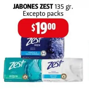 Farmacias Guadalajara JABONES ZEST 135 gr. Excepto packs oferta